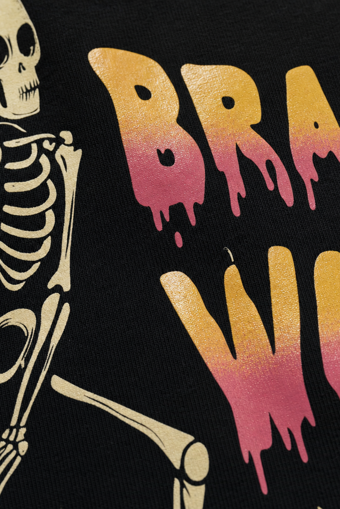 Close-up fabric detail - Voyd Bad Brains Black t-shirt