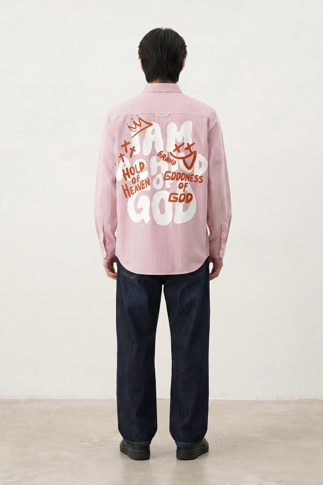 Voyd I am a Child of God Pink Stripe Shirt