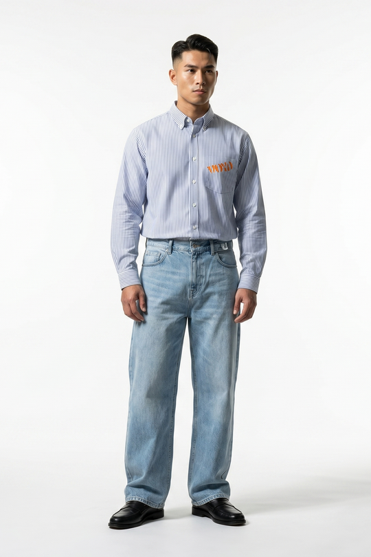 Voyd God's Got This Blue Stripe Shirt