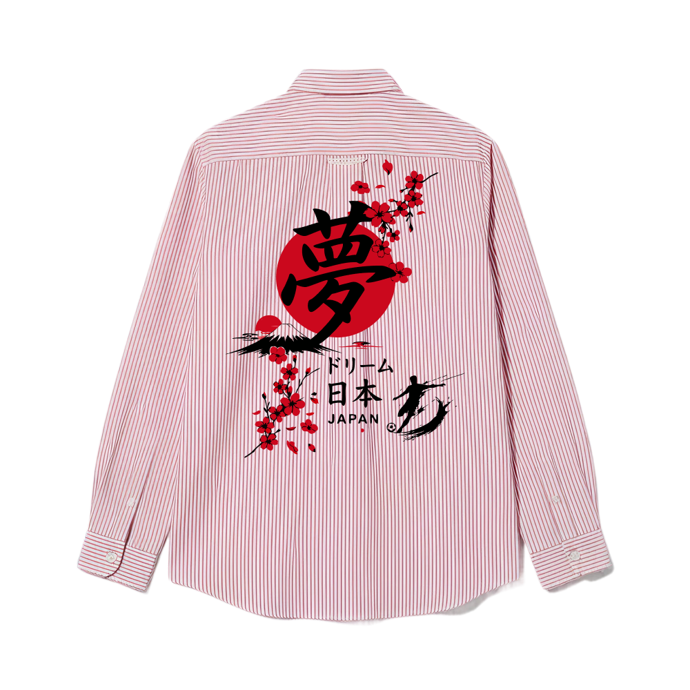 Voyd Land of the Rising Sun Pink Stripe Shirt
