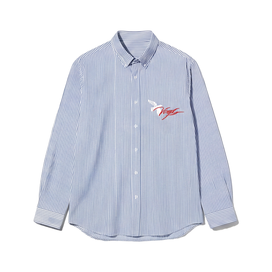 Voyd Love Laugh Blue Stripe Shirt