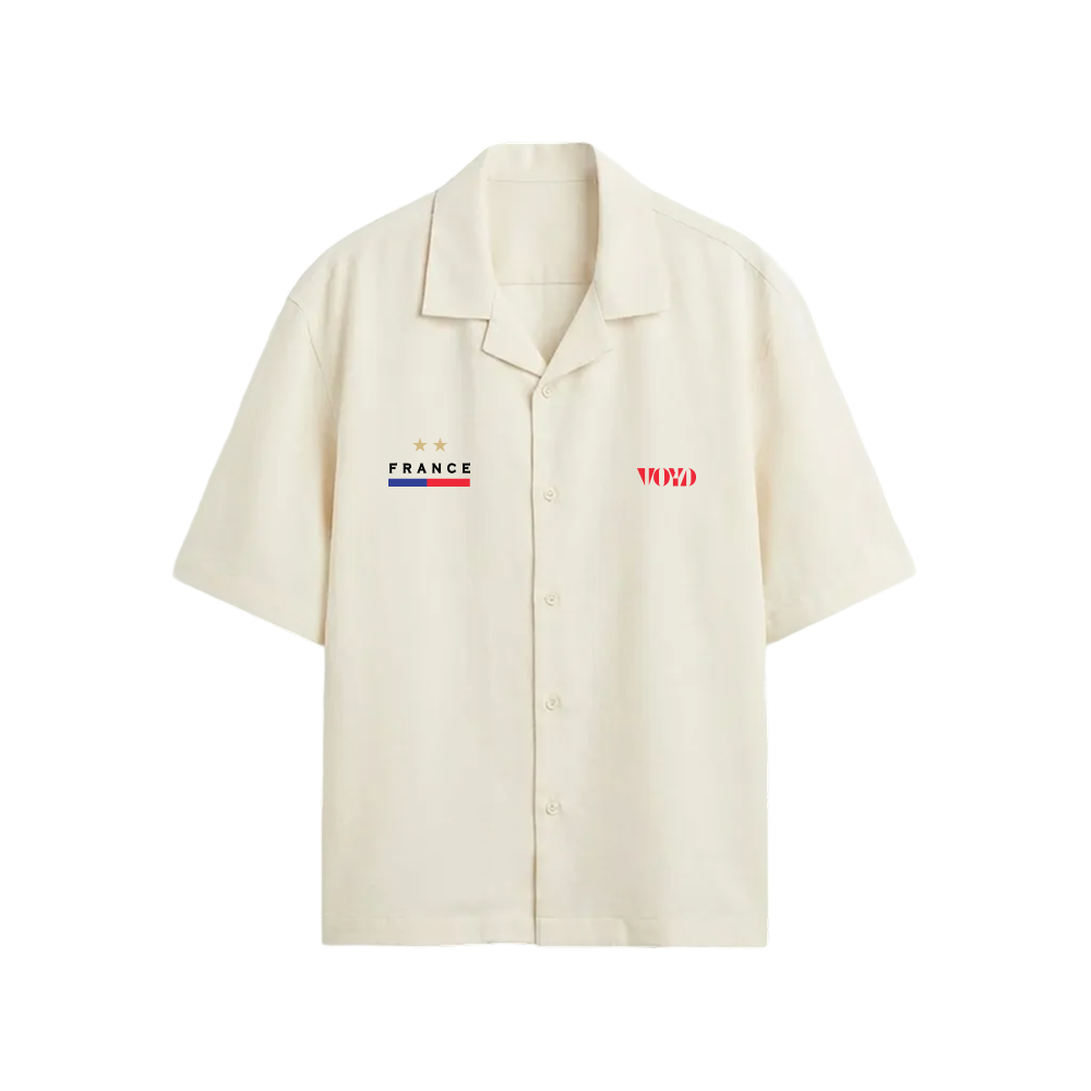 Voyd French Riviera Club White Bowling Shirt