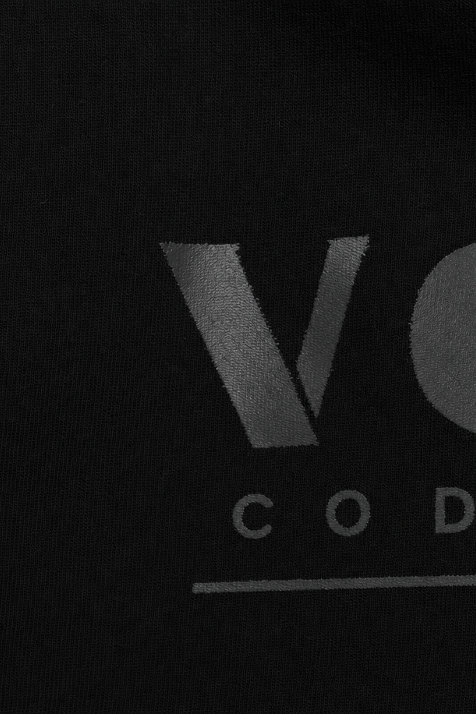 Close-up fabric detail - Voyd Black Code Black T-shirt