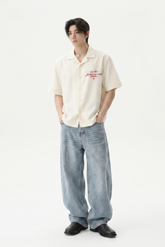 Void Voidwear White Bowling Shirt