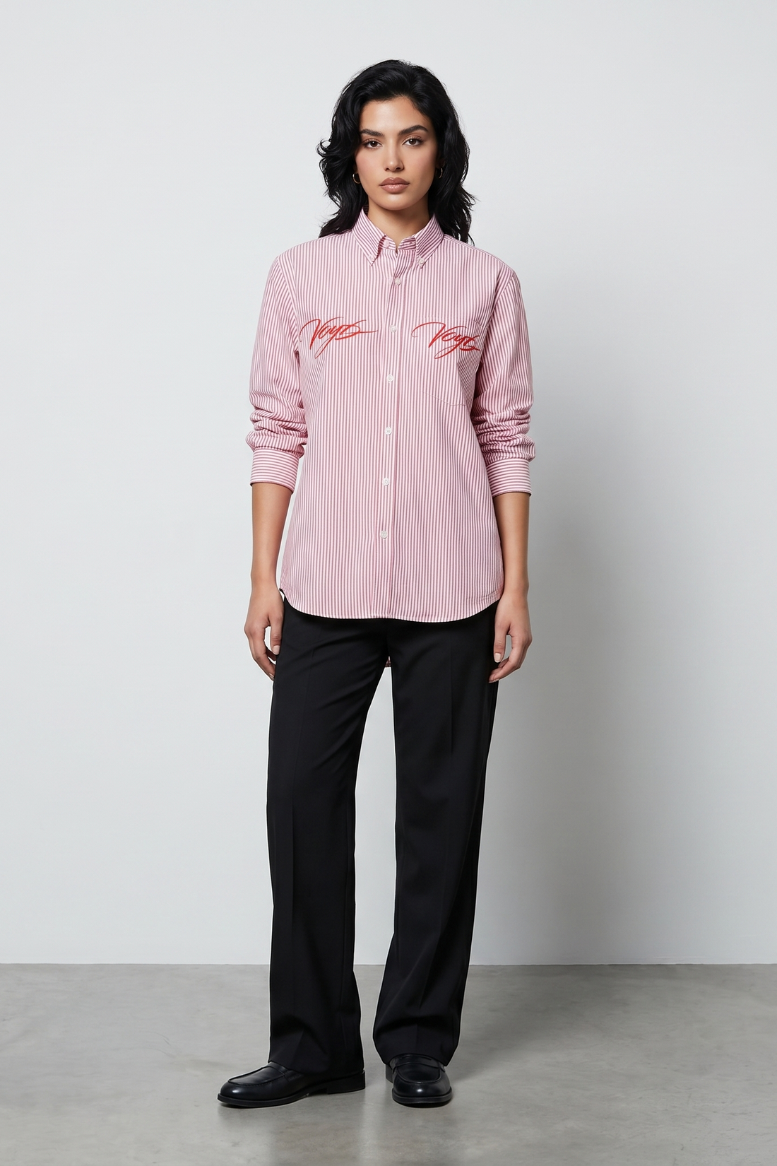 Voyd Divine and Dangerous Pink Stripe Shirt