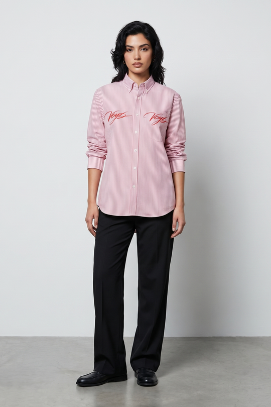 Voyd Divine and Dangerous Pink Stripe Shirt