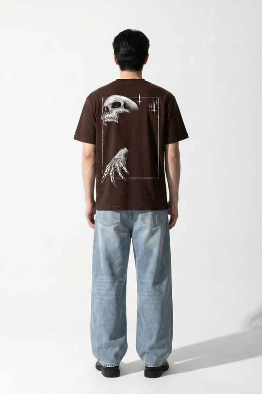 Voyd Skull Syndicate Brown T-shirt