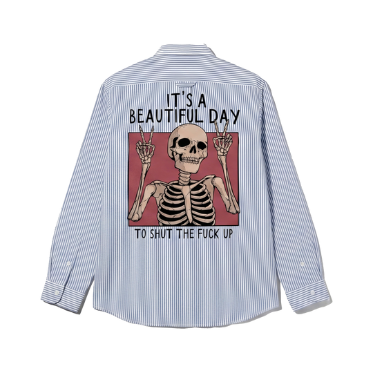 Voyd it's a Beautiful Day Blue Stripe Shirt