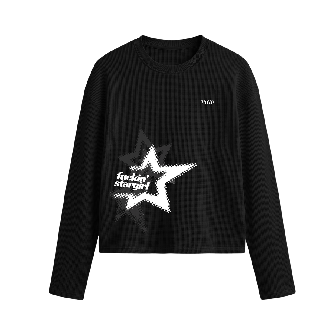 Voyd Hidden Focus Oversized Waffle T-shirt Black
