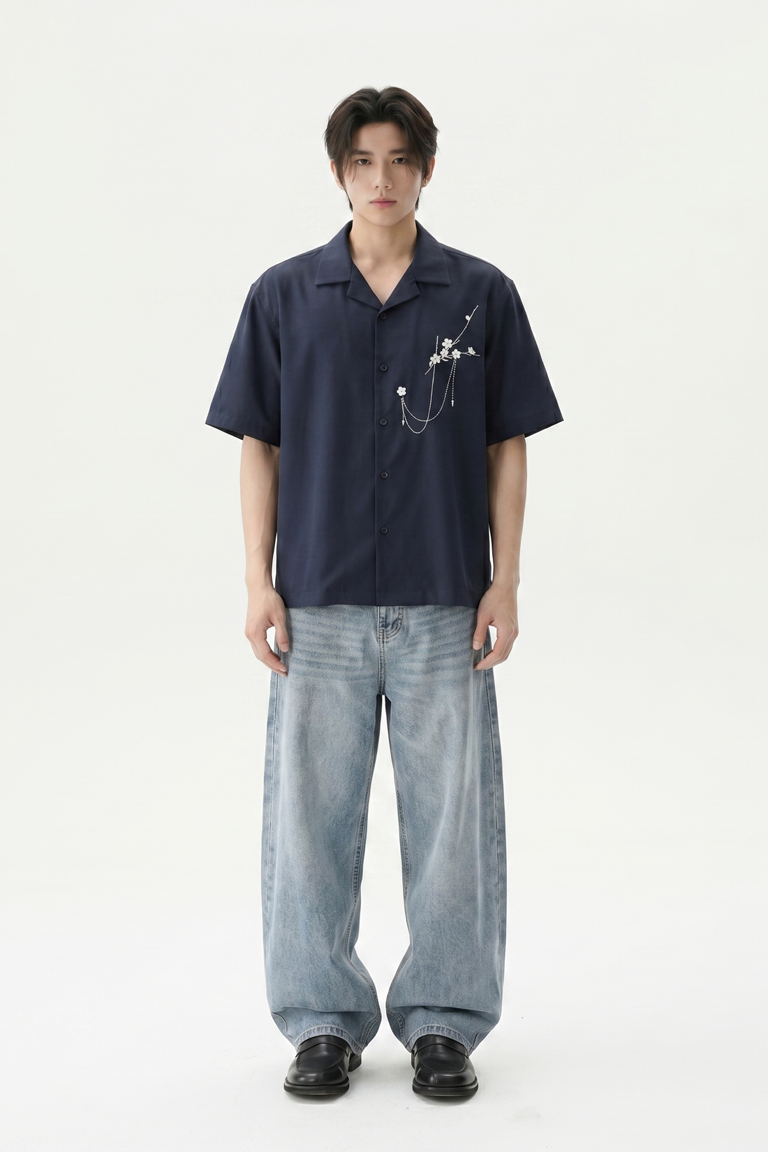 Void Bloom Club Blue Bowling Shirt