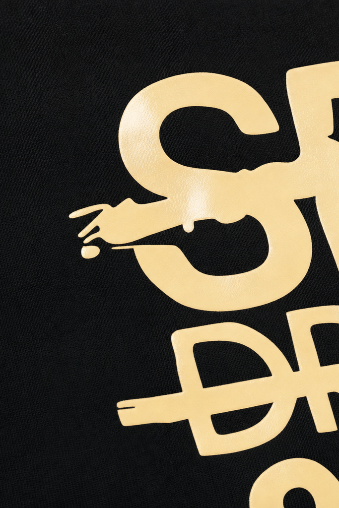 Close-up fabric detail - Voyd Midnight Roast Black T-shirt