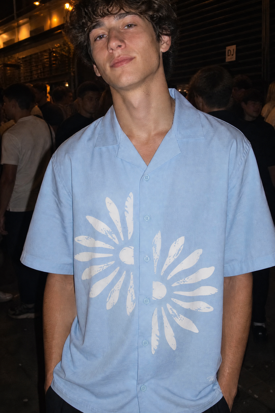 Void Petal Syndicate Ice Blue Bowling Shirt