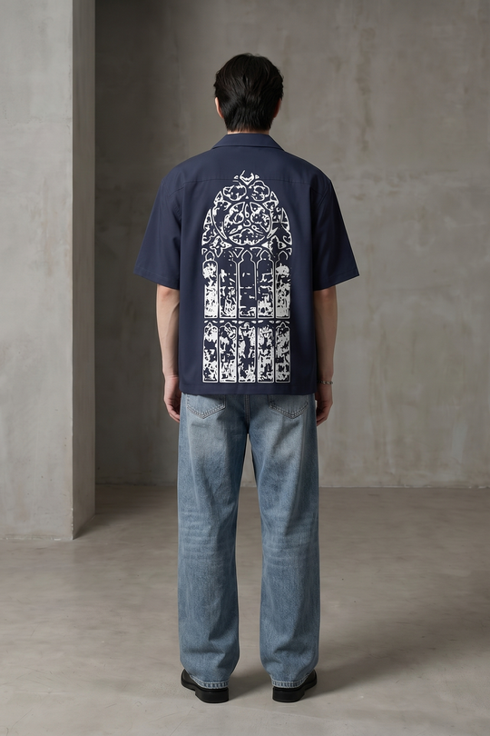 Void Silent Riot Blue Bowling Shirt