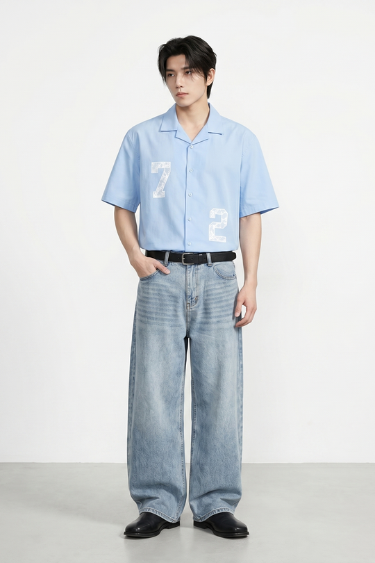 Void Rule 72 Ice Blue Bowling Shirt