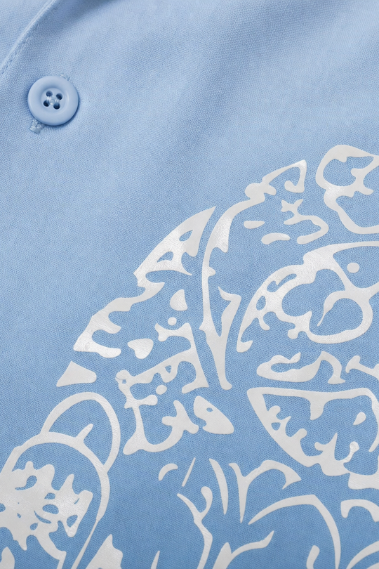 Void Silent Riot Ice Blue Bowling Shirt