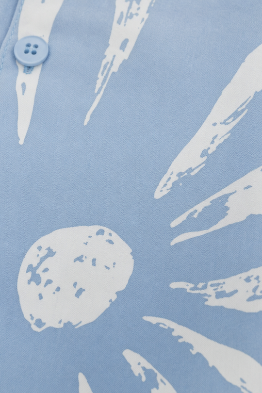 Void Petal Syndicate Ice Blue Bowling Shirt