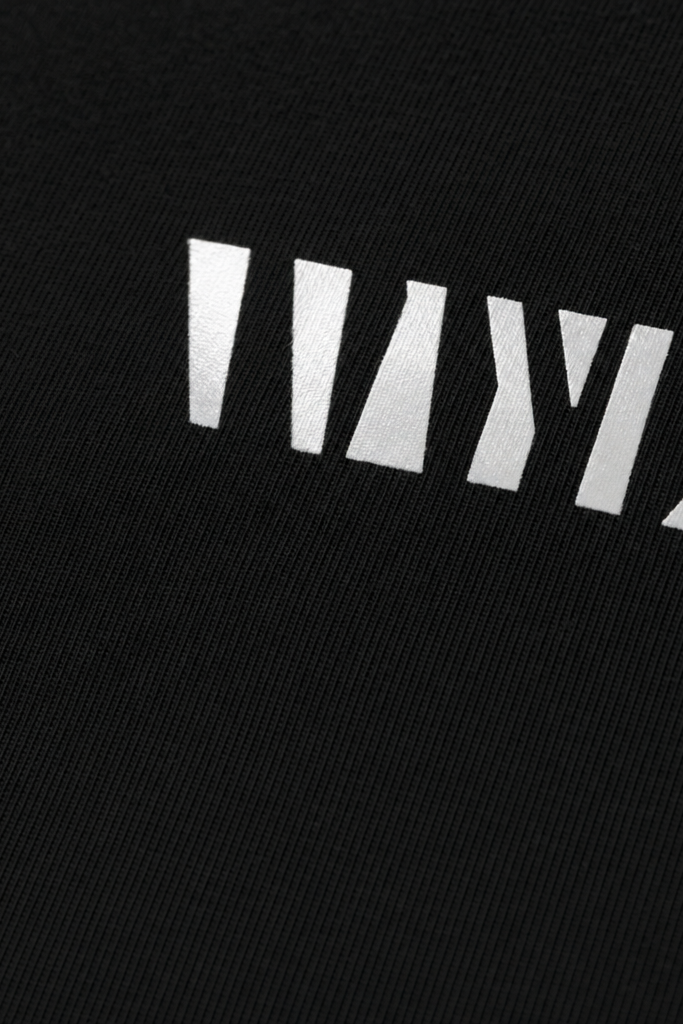 Close-up fabric detail - Voyd Let me see Black T-shirt