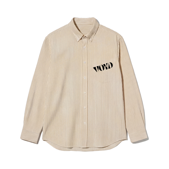 Voyd Be Weird Beige Stripe Shirt