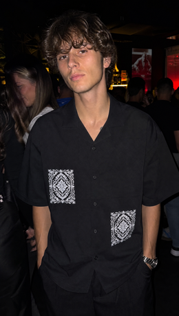 Void Ritual Print Black Bowling Shirt