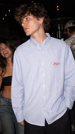 Voyd it's a Beautiful Day Blue Stripe Shirt