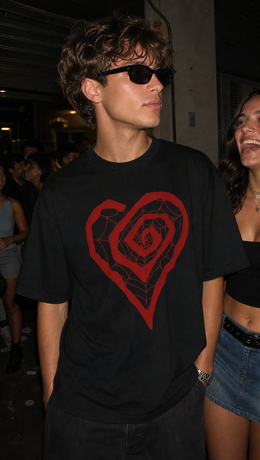 Voyd Red Spiral Black T-shirt