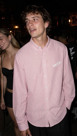 Voyd I am a Child of God Pink Stripe Shirt