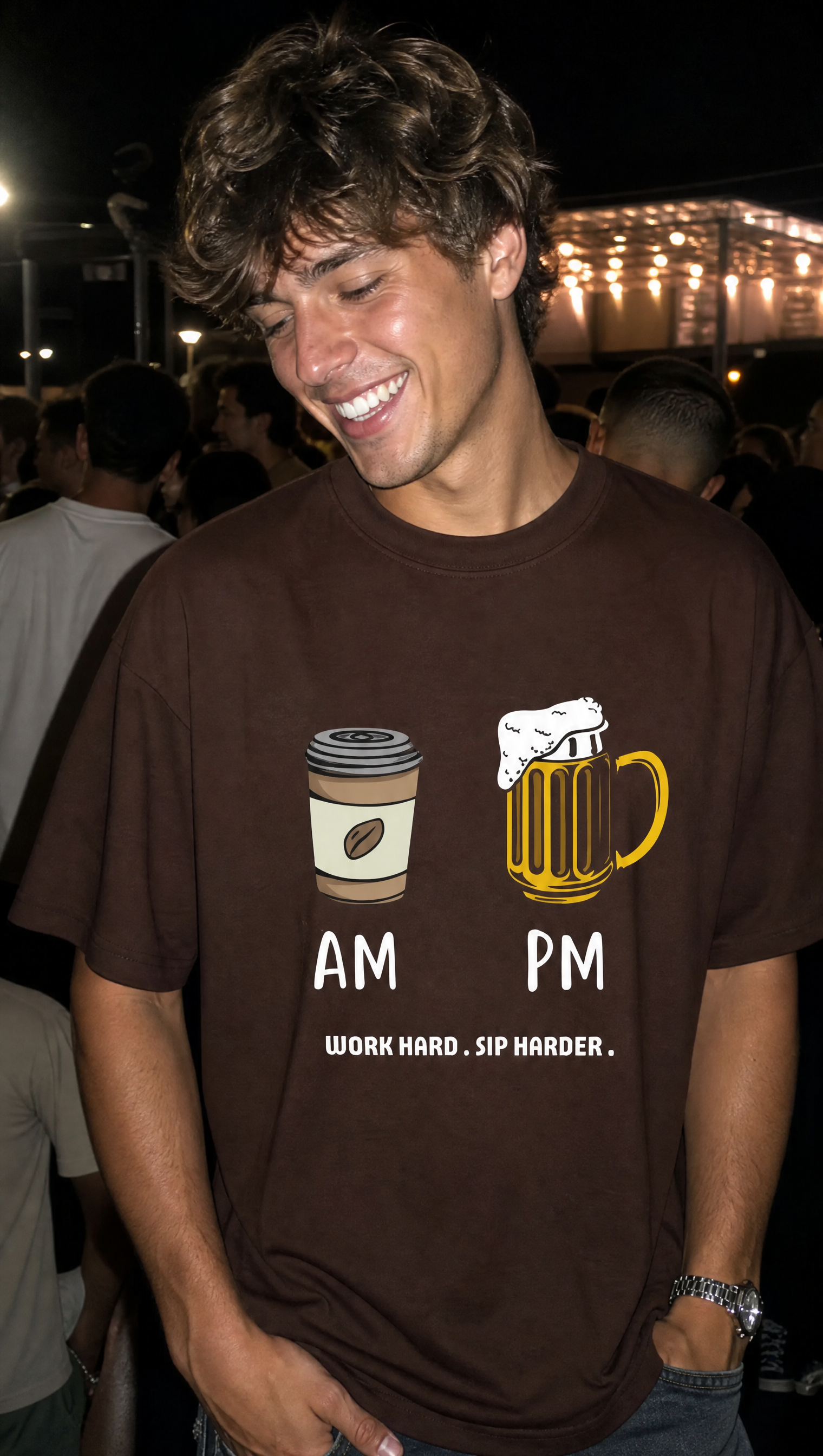 Voyd AM PM Routine Brown t-shirt