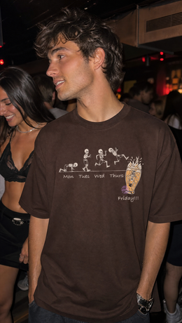 Voyd Skeleton Cheers Brown t-shirt