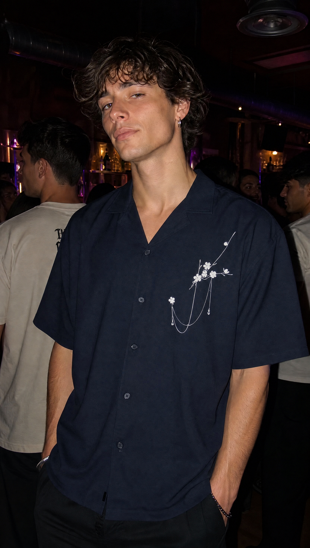 Void Bloom Club Blue Bowling Shirt