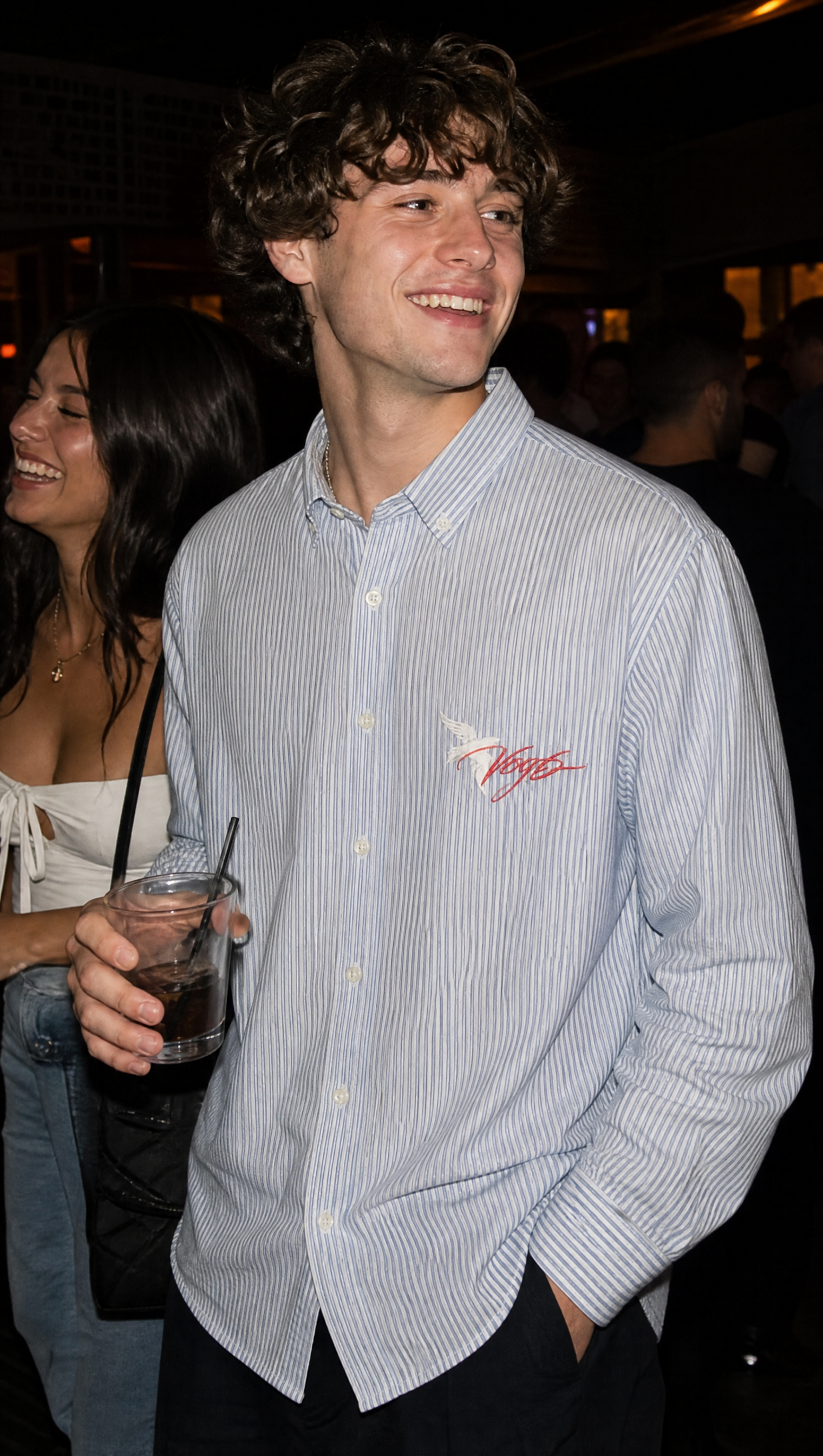 Voyd Love Laugh Blue Stripe Shirt