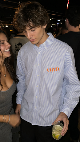 Voyd God's Got This Blue Stripe Shirt