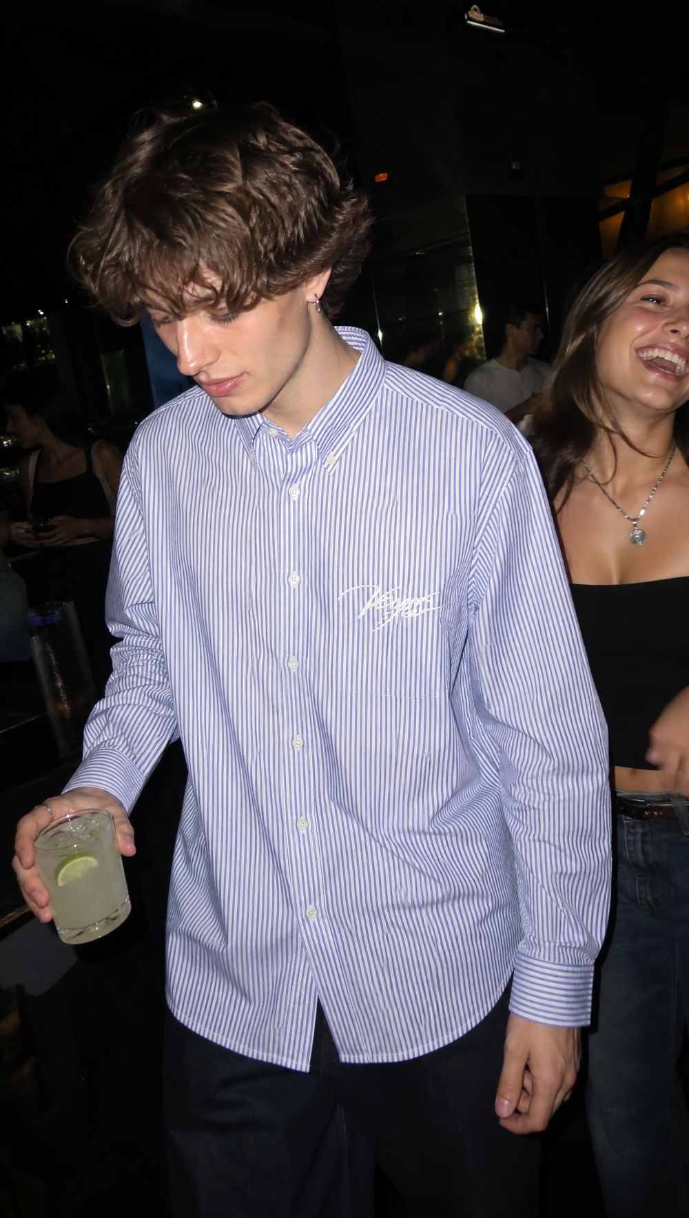 Voyd Go Big Or Go Home Blue Stripe Shirt
