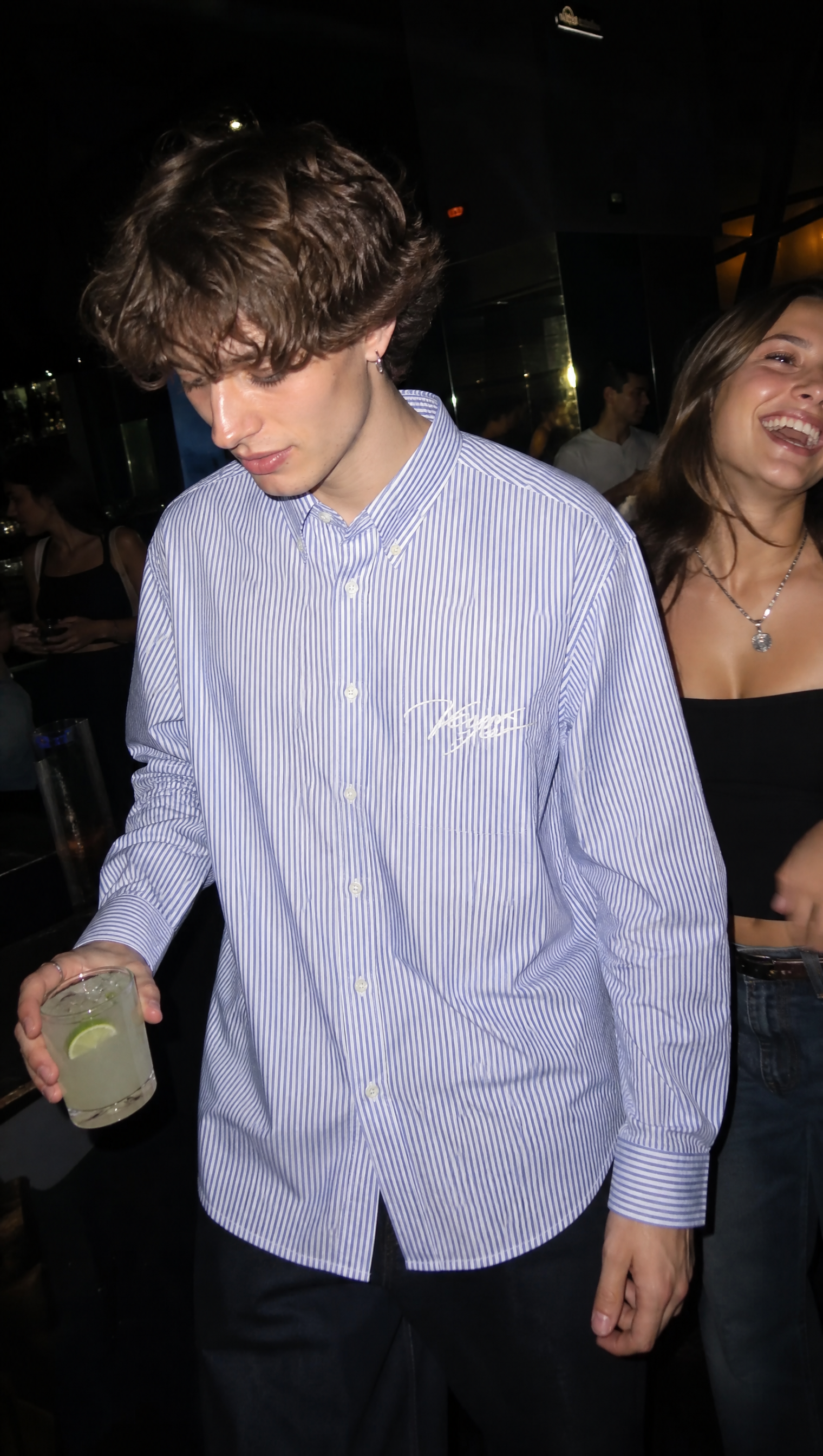 Voyd Go Big Or Go Home Blue Stripe Shirt