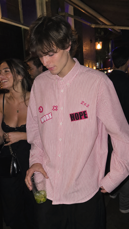 Voyd Less Talk Pink Stripe Shirt