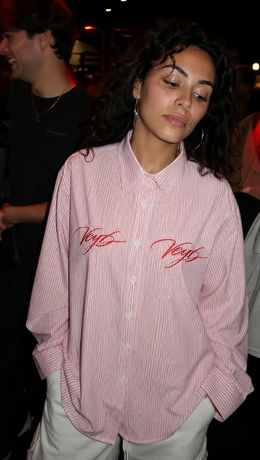 Voyd Divine and Dangerous Pink Stripe Shirt