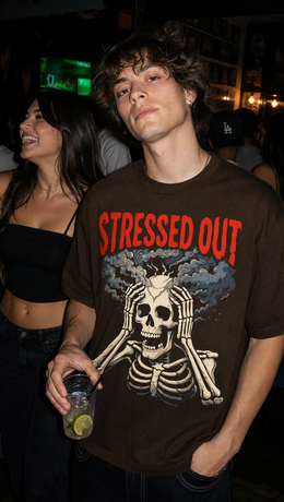 Voyd Stressed Out Brown T-shirt