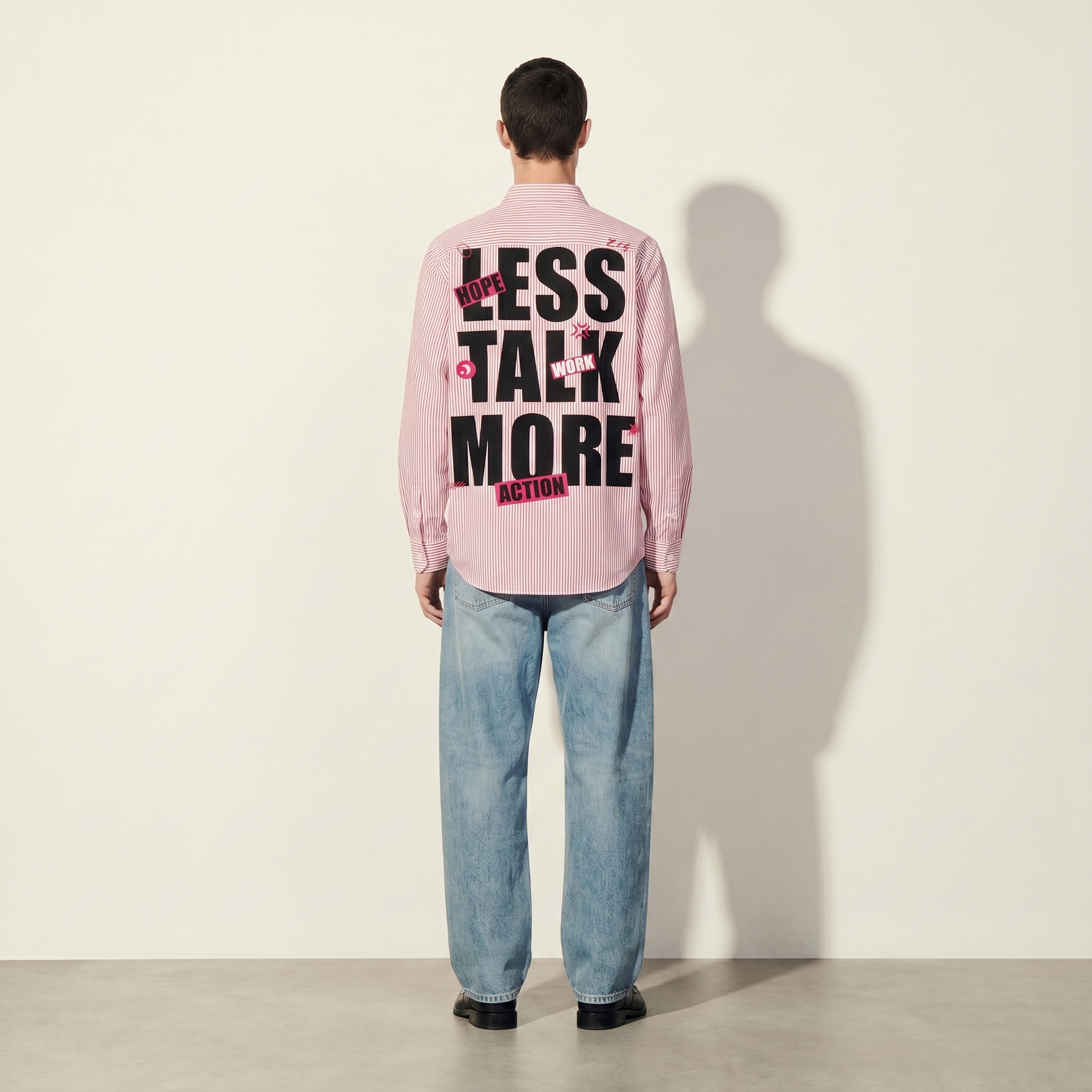 Voyd Less Talk Pink Stripe Shirt