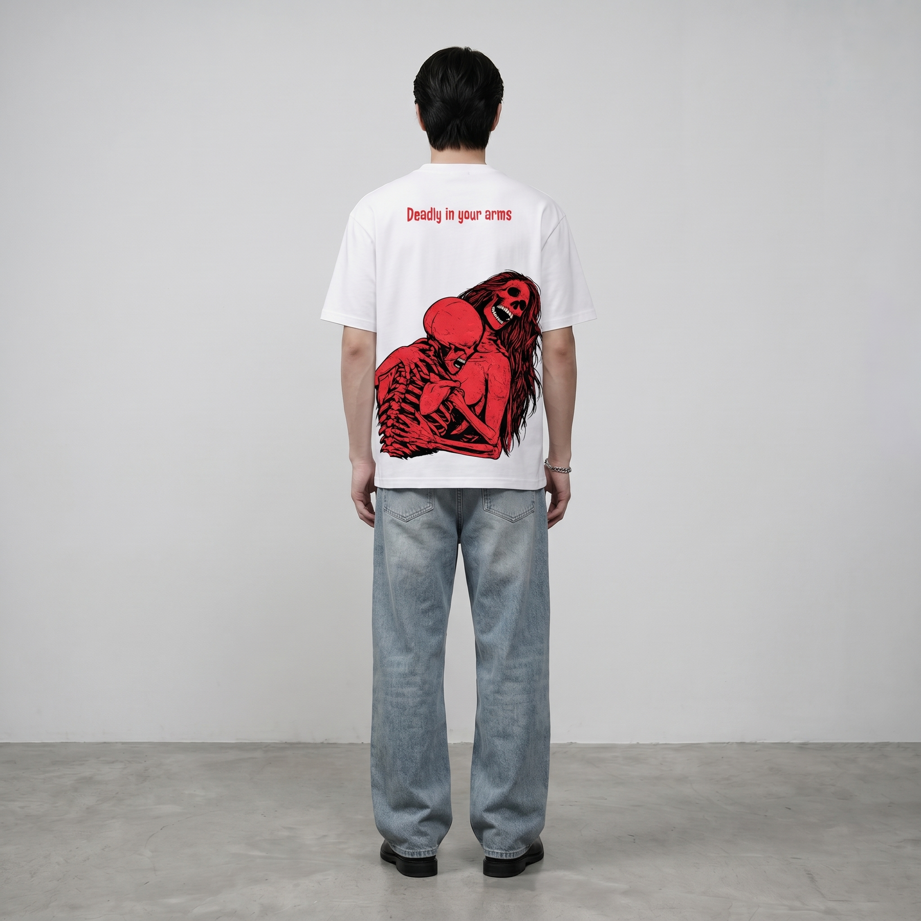 DEADLY IN YOUR ARMS VOYD WHITE T-SHIRT
