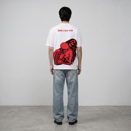 DEADLY IN YOUR ARMS VOYD WHITE T-SHIRT