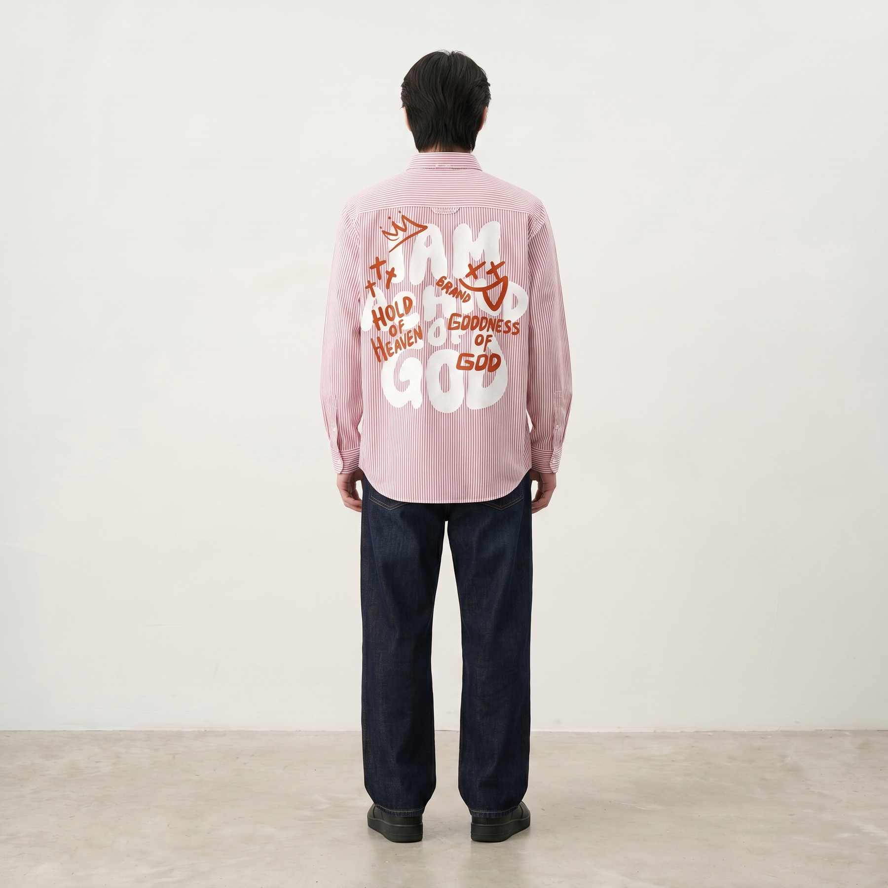 Voyd I am a Child of God Pink Stripe Shirt