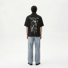 Void Bloom Club  Black Bowling Shirt