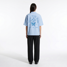 Void Blue Butterfly Ice Blue Bowling Shirt