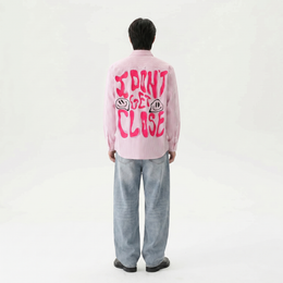 Voyd I don't get close Pink Stripe Shirt