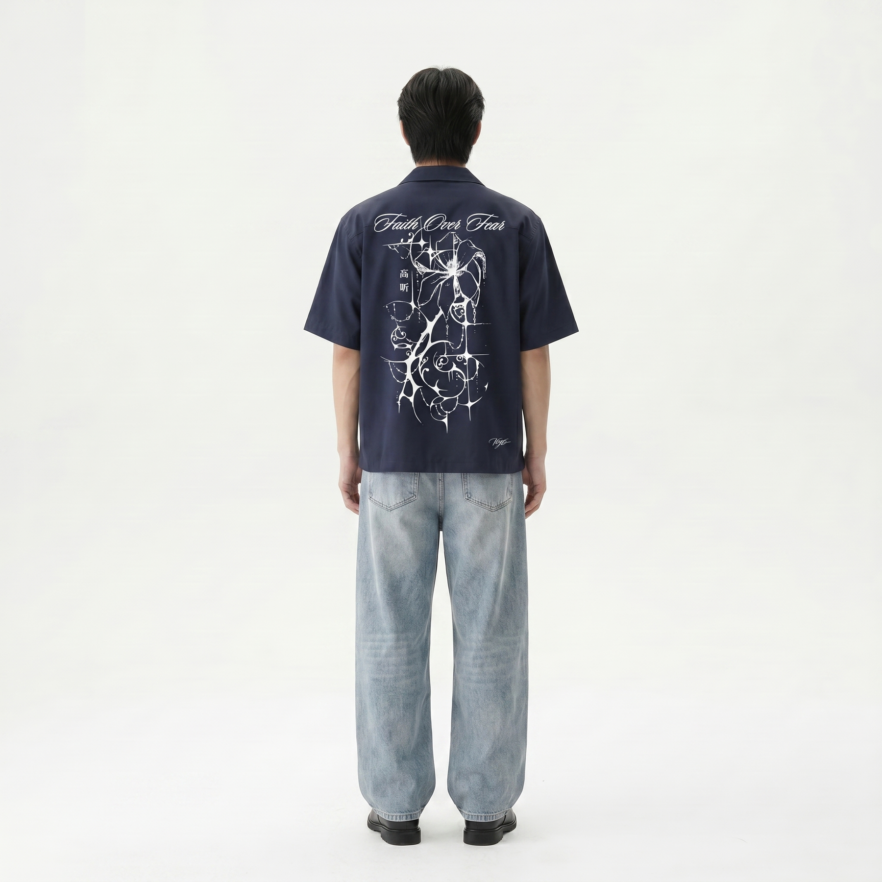 Void Bloom Club Blue Bowling Shirt