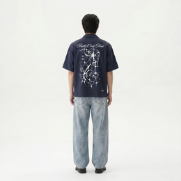 Void Bloom Club Blue Bowling Shirt