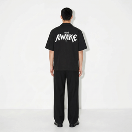 Void The Awake Pattern Black Bowling Shirt