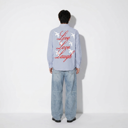 Voyd Love Laugh Blue Stripe Shirt