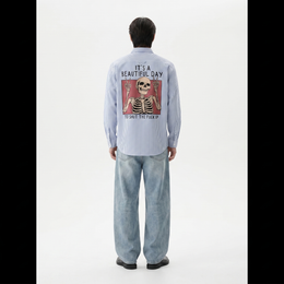 Voyd it's a Beautiful Day Blue Stripe Shirt