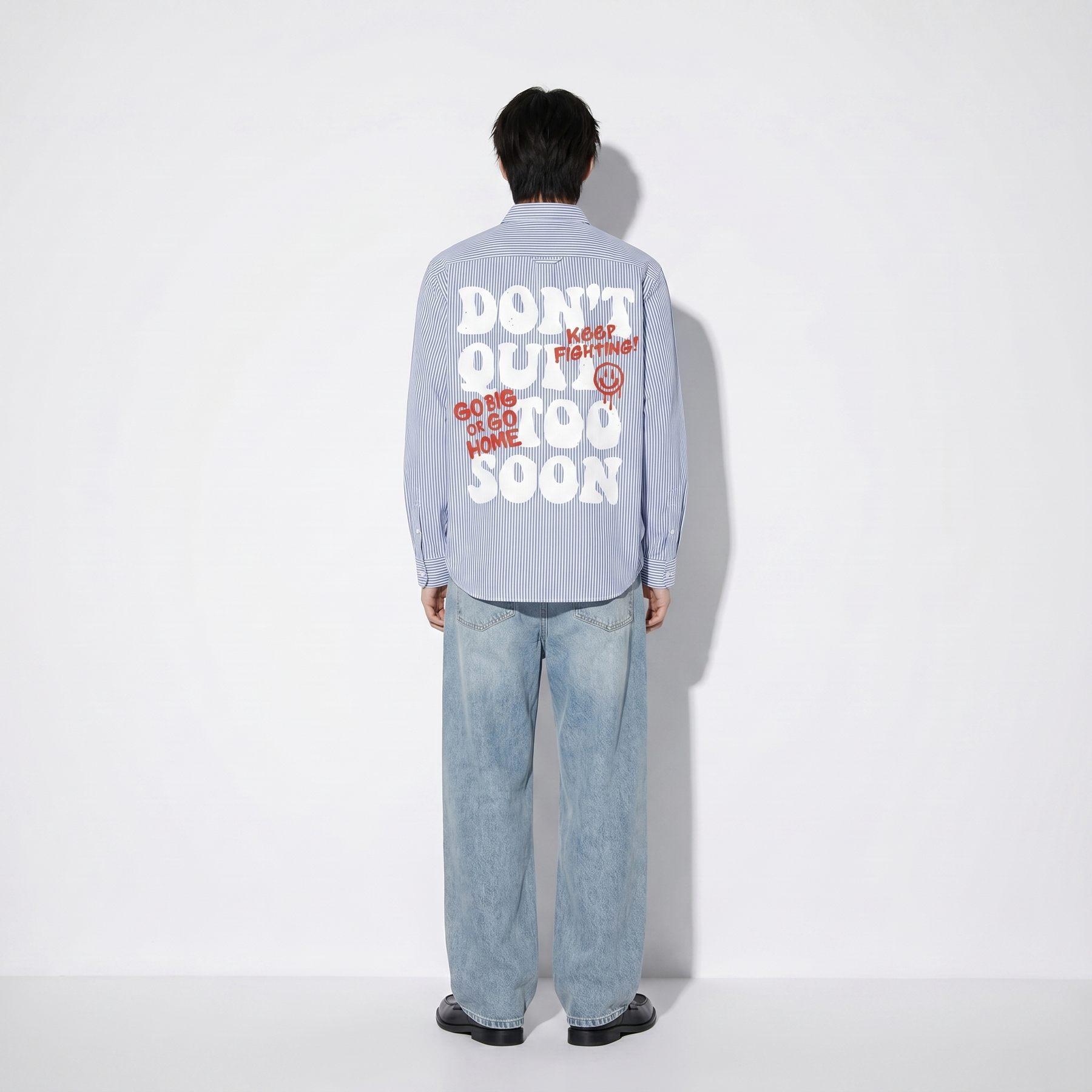 Voyd Go Big Or Go Home Blue Stripe Shirt