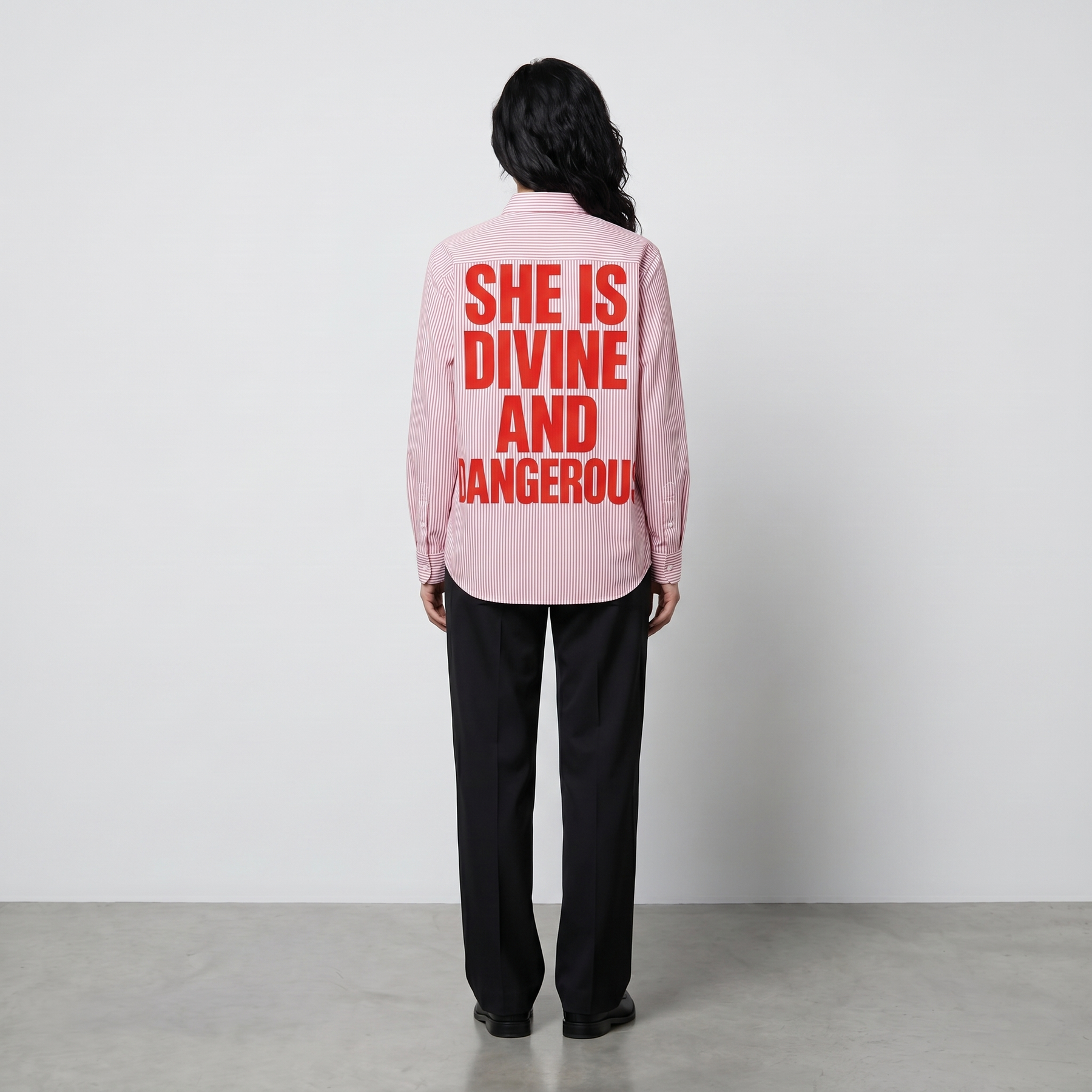 Voyd Divine and Dangerous Pink Stripe Shirt